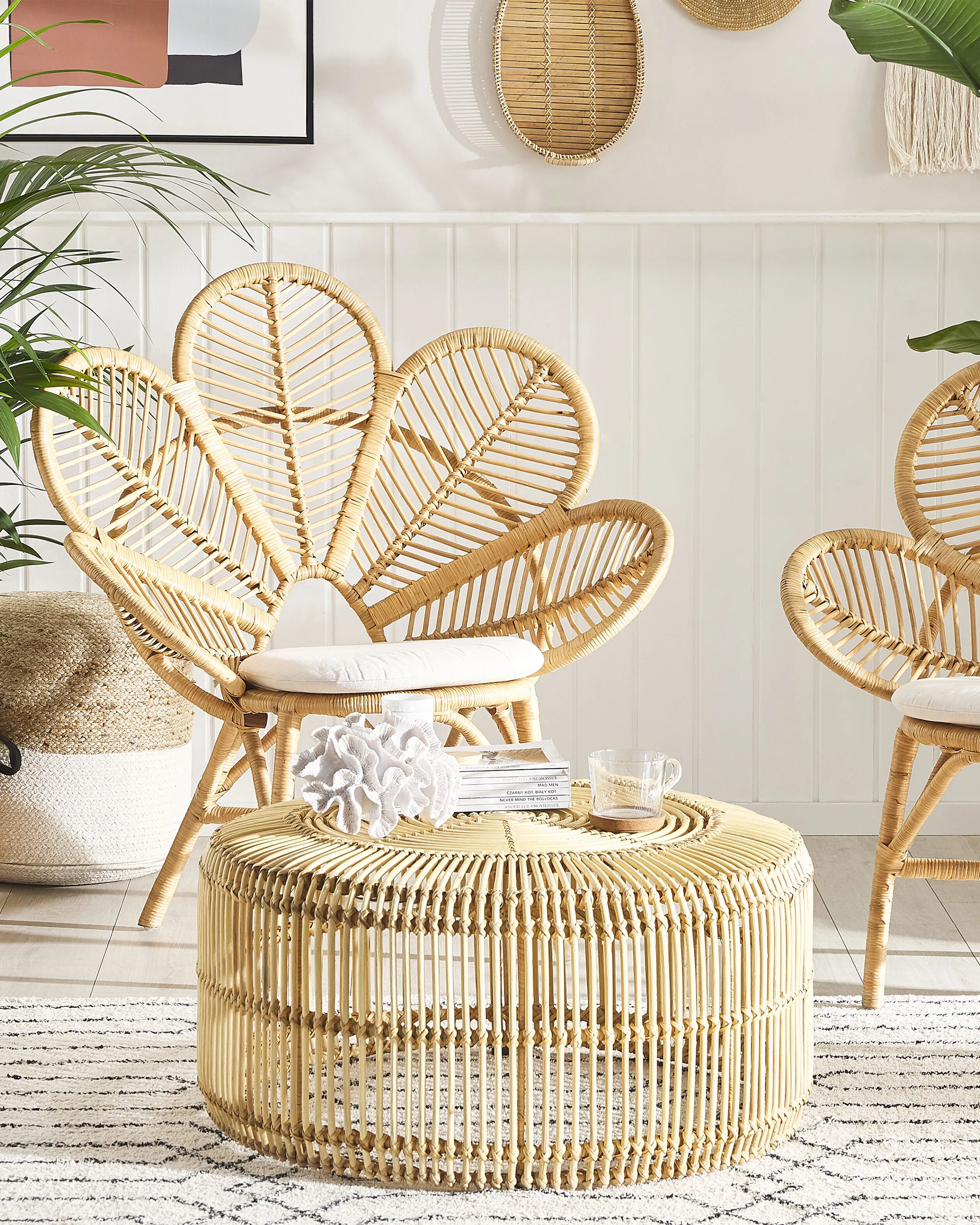 Set van 2 pauwenstoelen FLORENTINE Rotan Natuurlijk