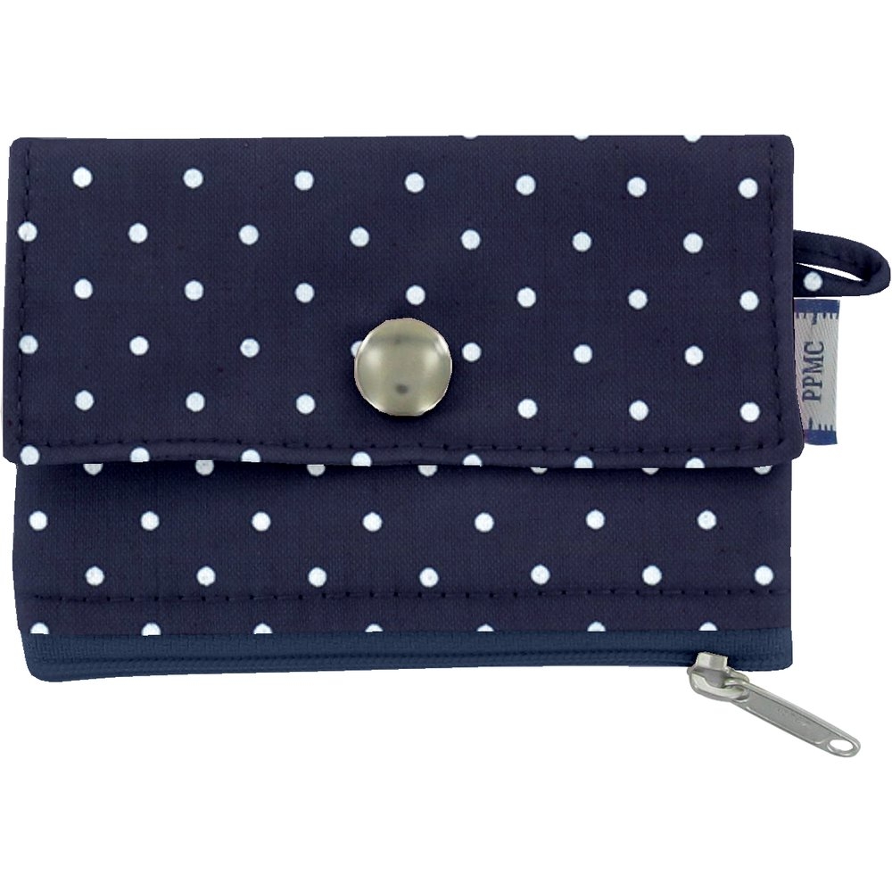 Mini Pochette Porte-Monnaie Pois Marine