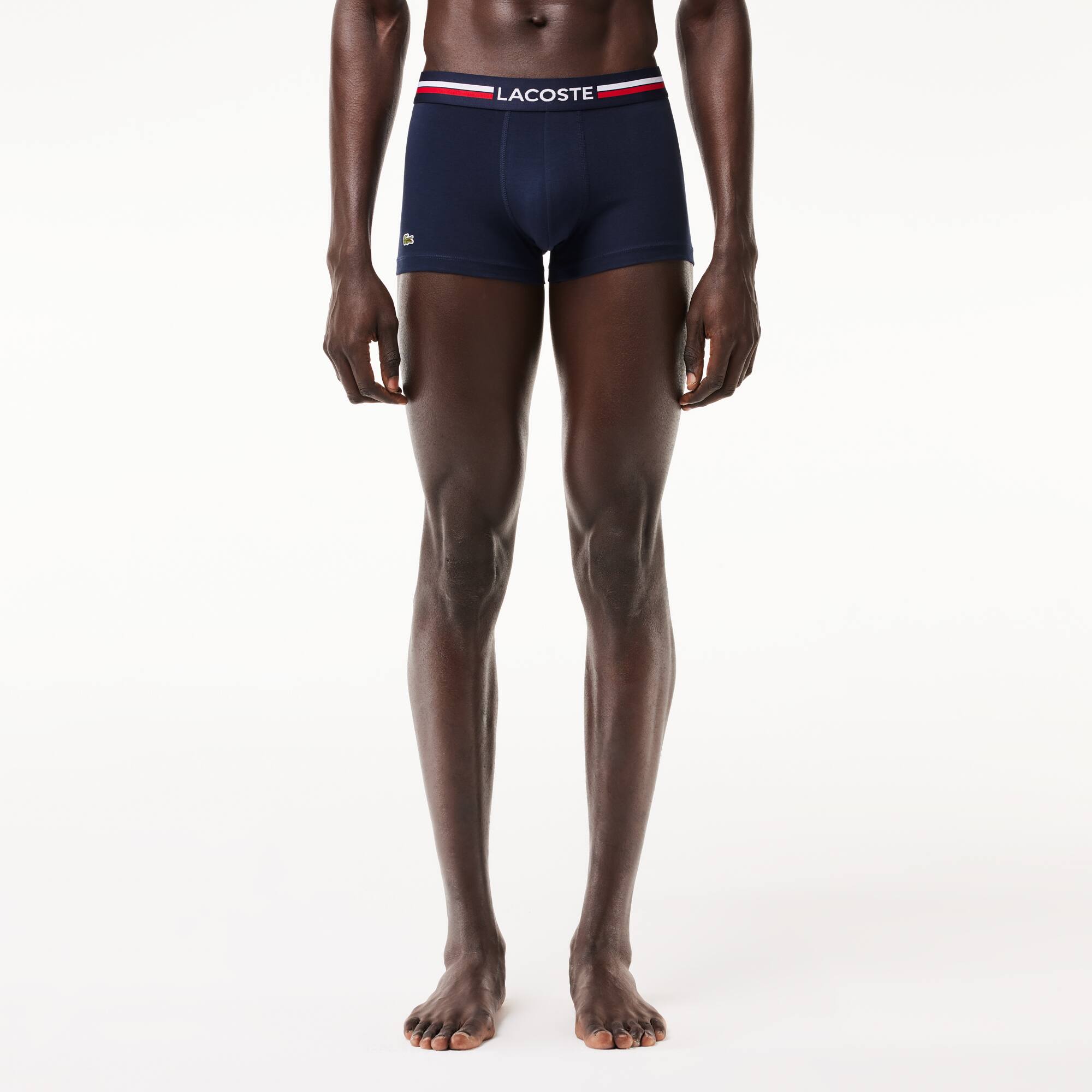 3er-Set kurze Boxershorts mit Trikolor-Bund ICONICS Unterwasche - Blau - Lacoste - Herren