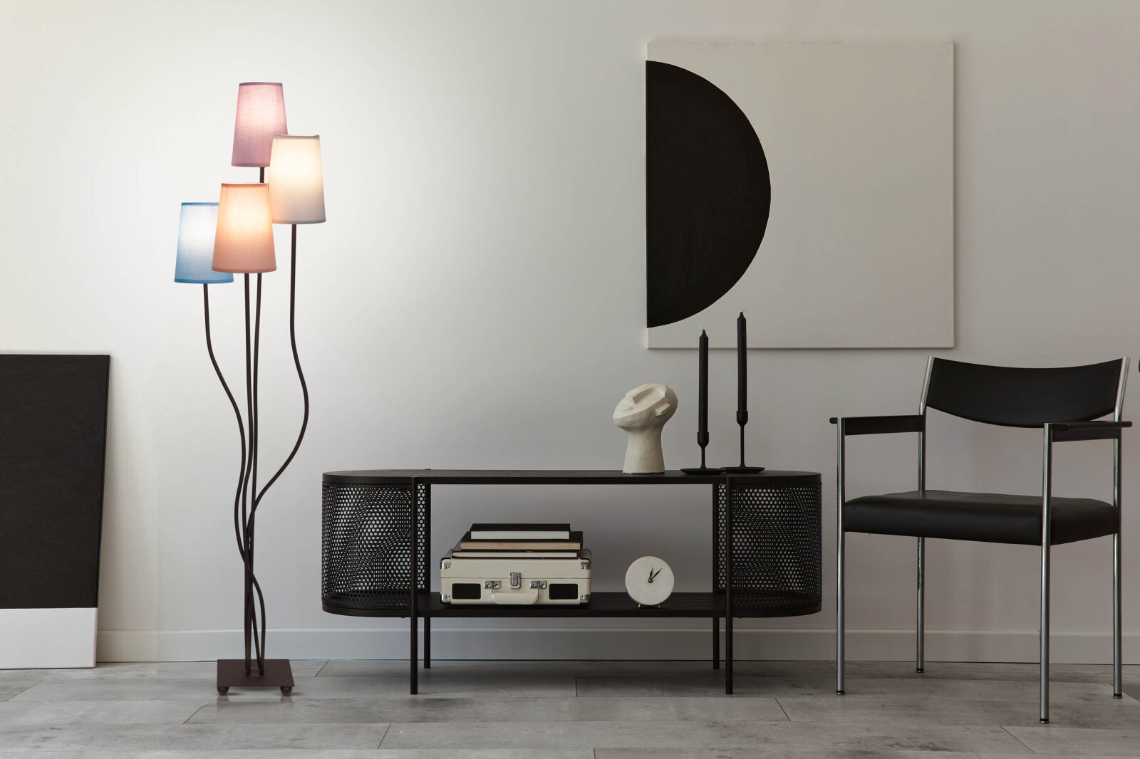 Stehleuchte BOHO - braun-bunt - 4-flammig - 138 cm