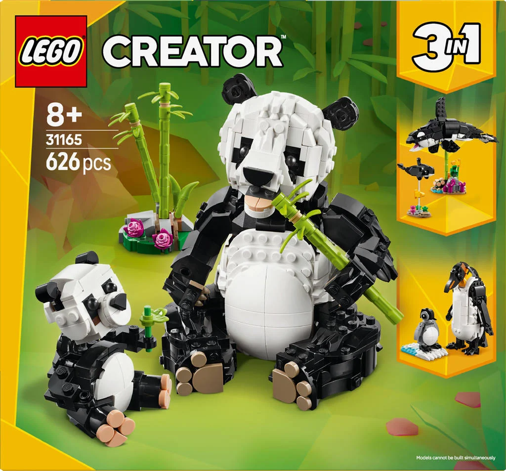 Vrolijk zwart-wit bestaat toch!3in1 Wilde dieren: pandafamilie speelset 31165