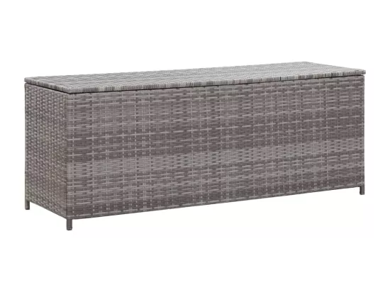 Boîte de rangement de jardin gris 120x50x60 cm résine tressée
