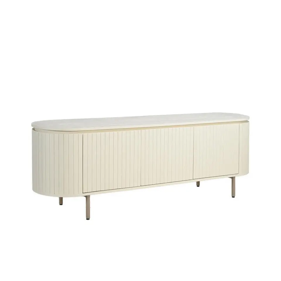 Tv-Meubel Beige Mangohout - Metaal - 170x43x56cm - Patou