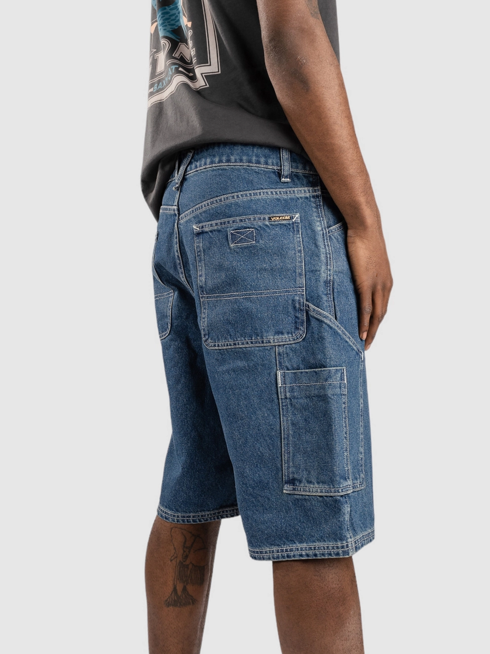 Volcom Labored Denim Utility Shorts indigo ridge wash
