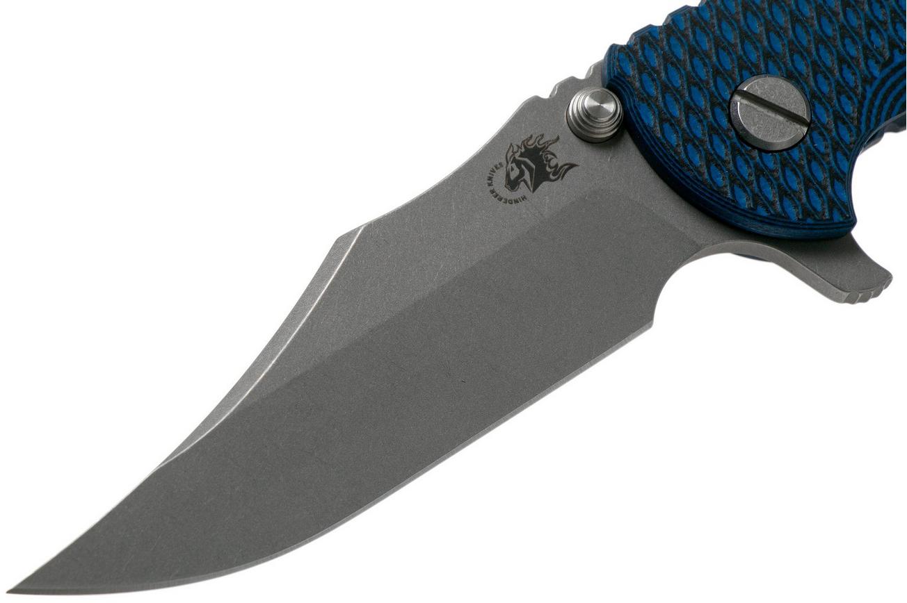 Rick Hinderer XM-18 3.5 Bowie 20CV Battle Blue, Blue-Black G10 zakmes