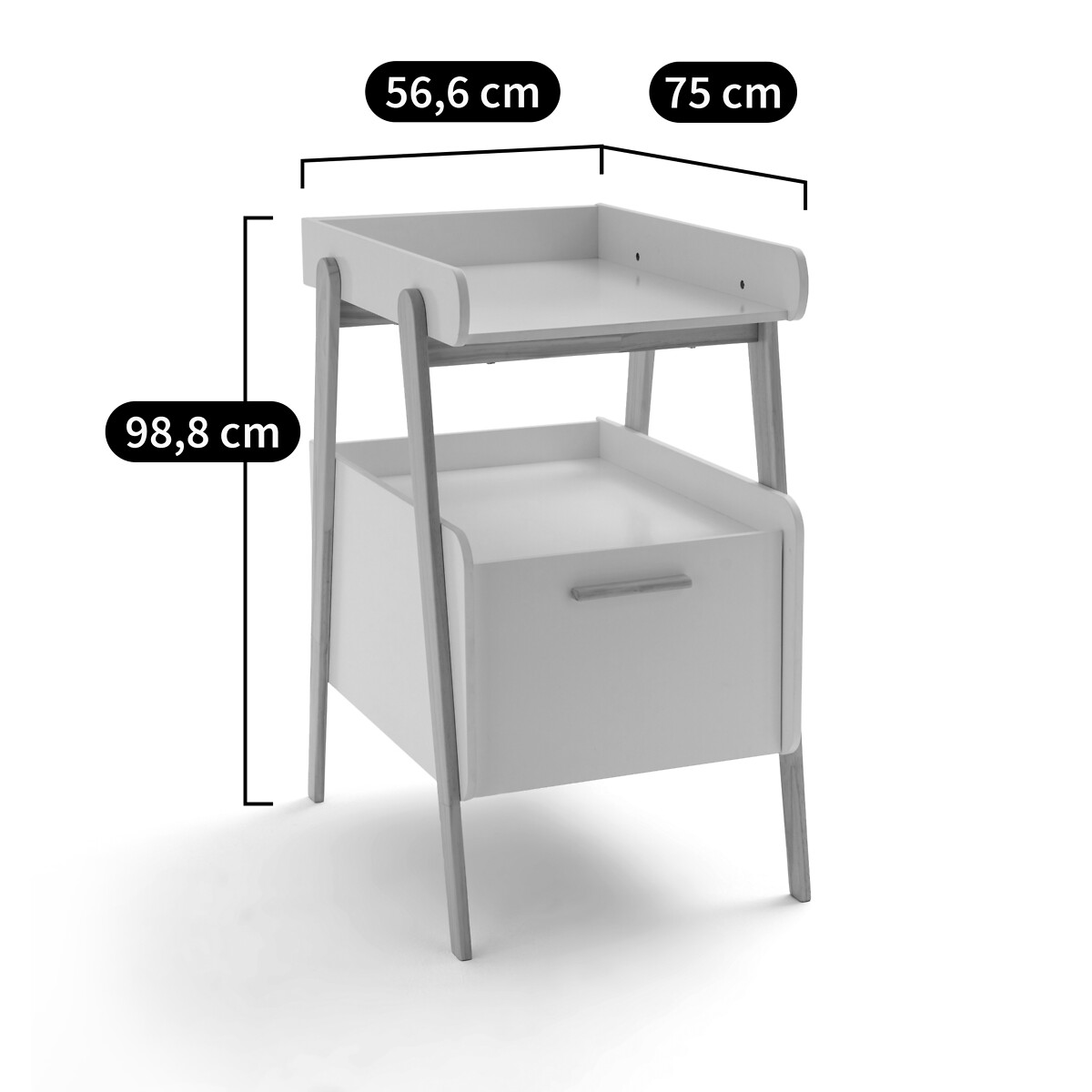 LA REDOUTE INTERIORS<br>Mesa de fraldas com gaveta, Oreade