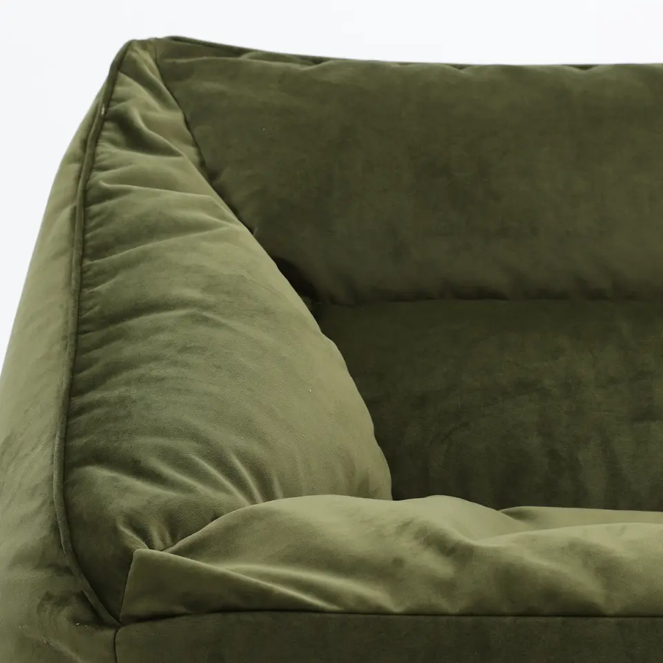 icon Zitzack Natalia - Fluwelen Zitzakfauteuil - Olijfgroen