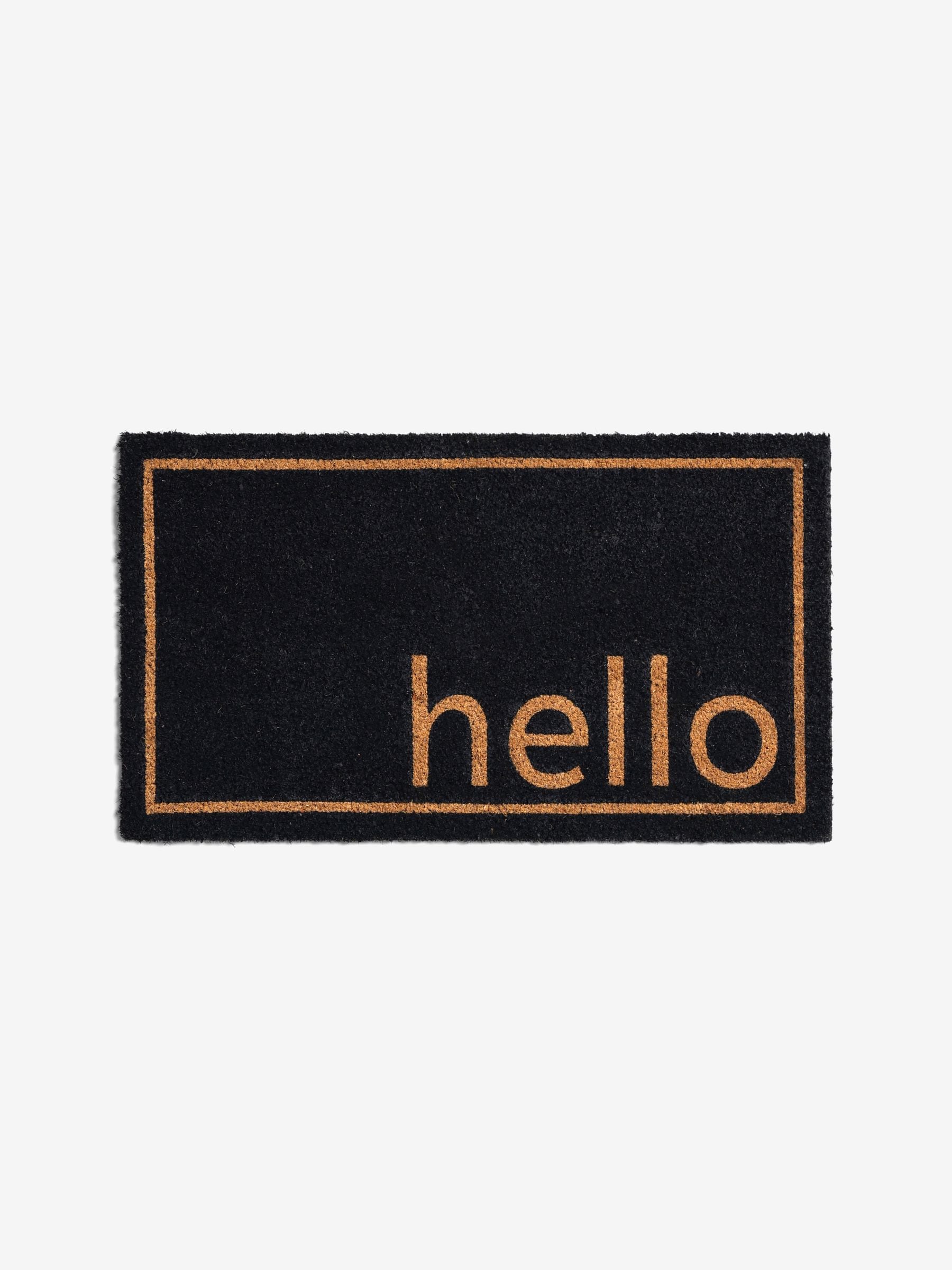 Hello Slogan Coir Doormat