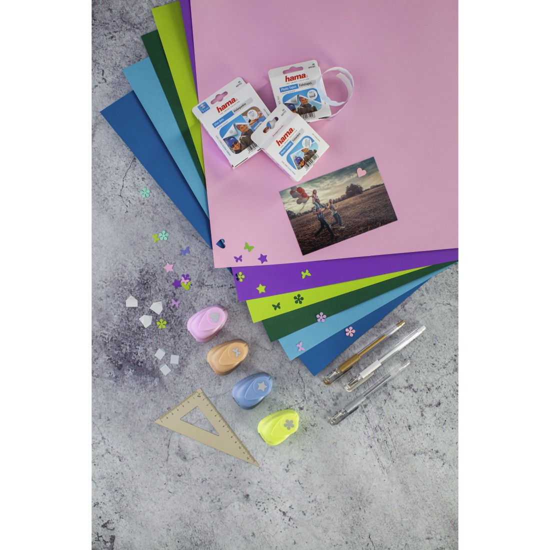 (1 Pack à 500Stk.) Säurefreie Fototapes Kleber im Spender für Alben / Gästebücher / Glückwunschkarten (00007102) - Transparent