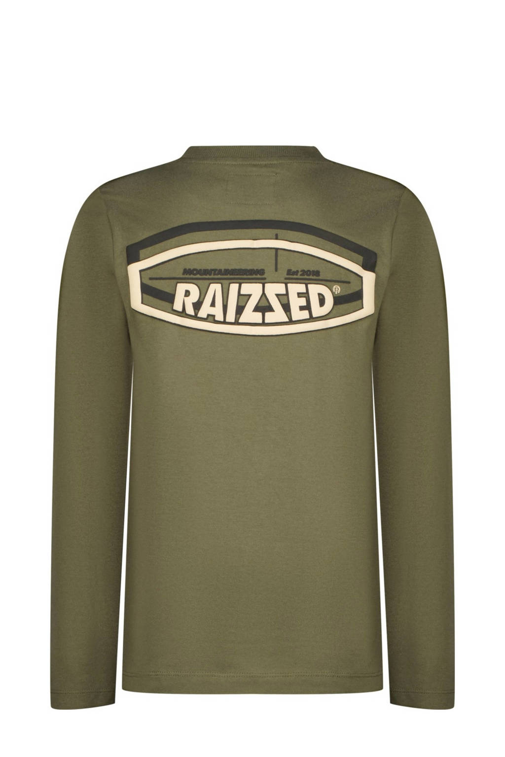 Raizzed longsleeve Kona met backprint armygroen