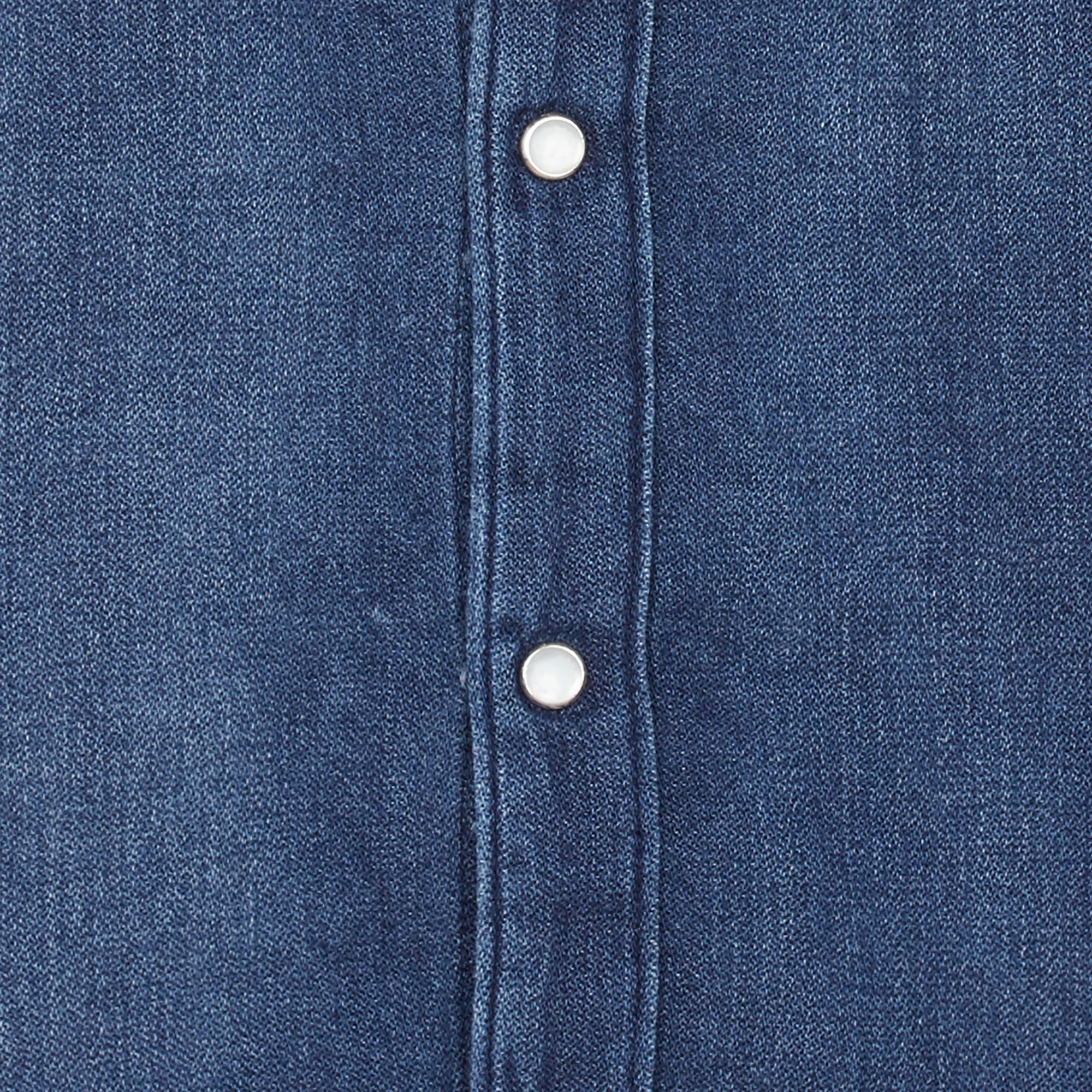 ANJA - Chemise col classique à poches en jean | Bleu