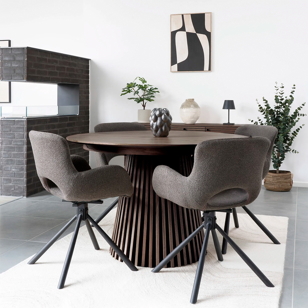 Uitschuifbare houten eettafel Alko - 120 tot 240 Walnoot