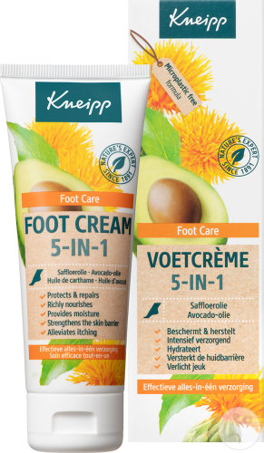 Kneipp Crème Pieds 5en1 Huile D'Avocat Et De Carthame Toutes Peaux 75ml