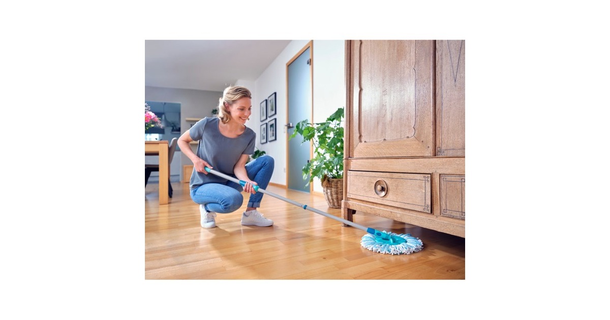 LEIFHEITDweilsysteem Set CLEAN TWIST Disc Mop Ergo Mobile vloerwisser  (Blauw/wit)
