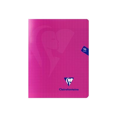 Clairefontaine Mimesys - Cahier polypro 17 x 22 cm - 96 pages - grands carreaux (Seyes) - disponible dans différentes couleurs