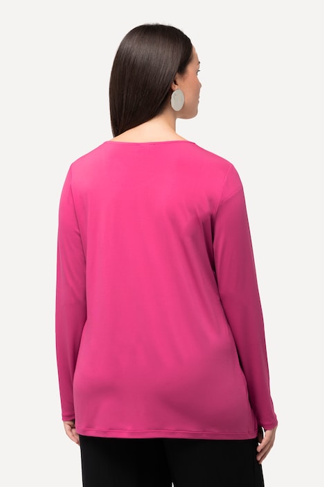 Shirt, Cut-Out, asymmetrischer Ausschnitt, Langarm
