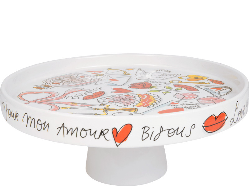 Taartplateau met rand 24cm Valentijn L'amour