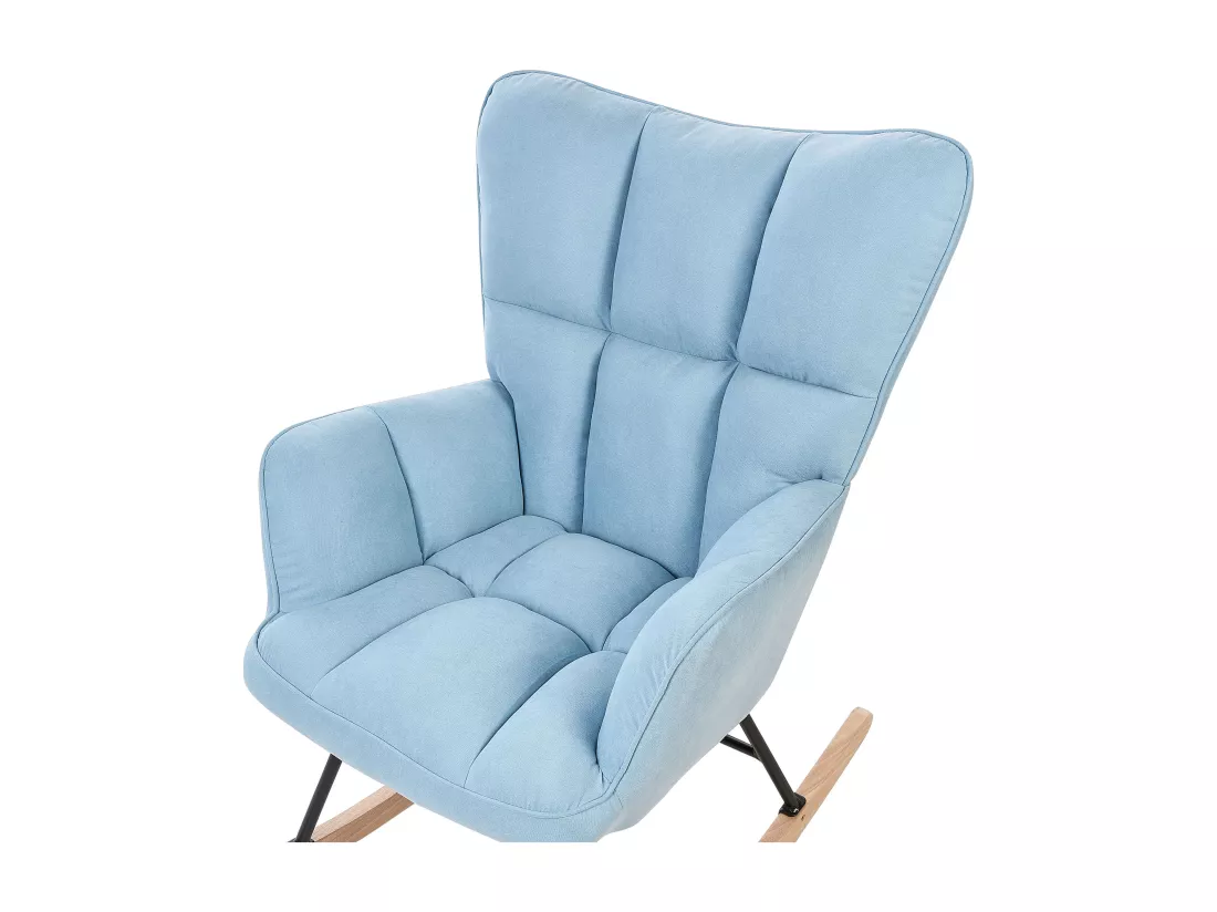Fauteuil à bascule OULU Tissu Bleu clair