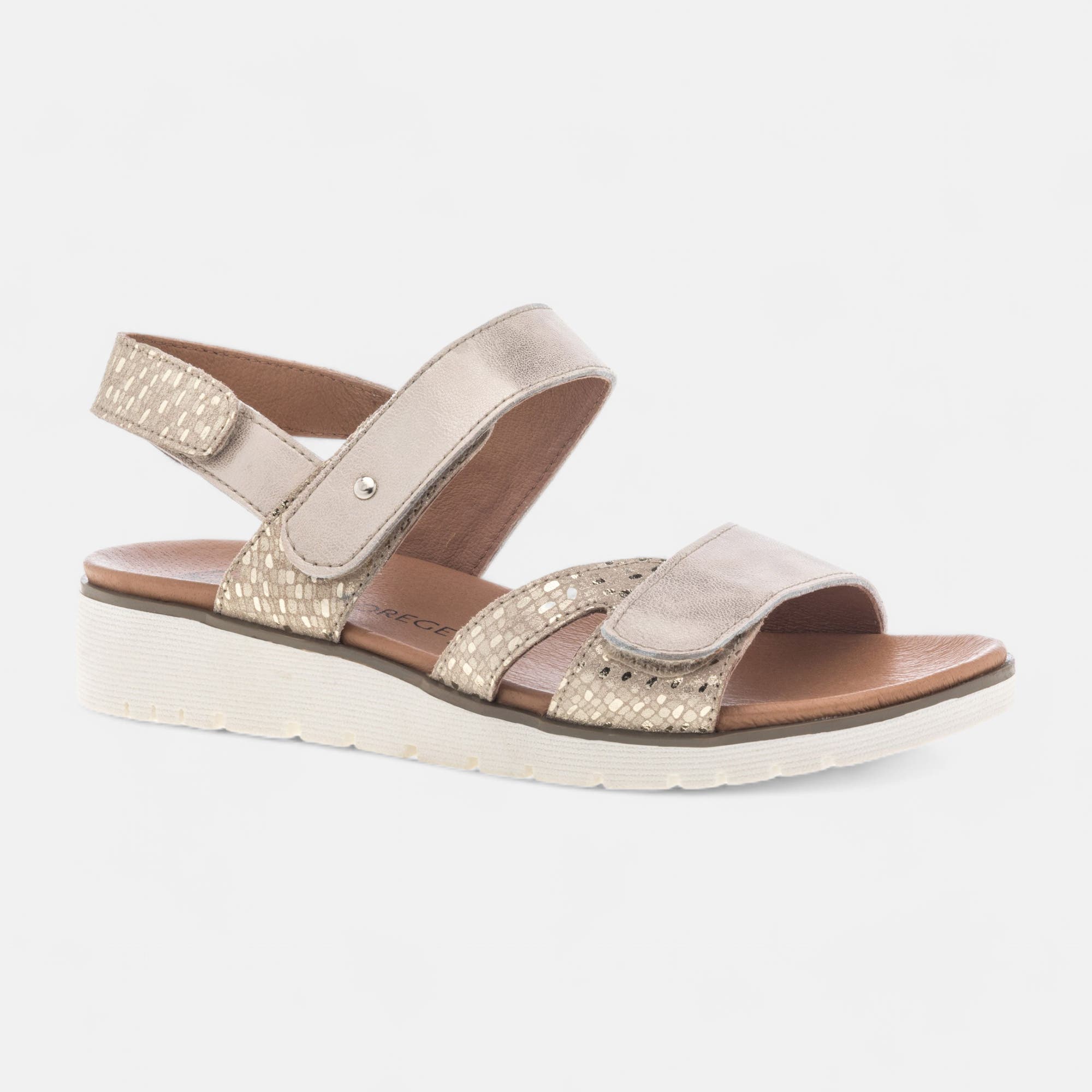 Nu-pieds confort Femme en cuir or