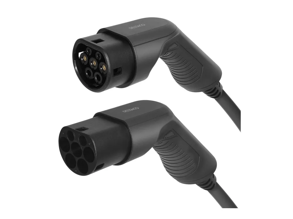 DELTACO e-Charge ladekabel til elbil type 2 stik - 16A - 11 kW - 7 meter