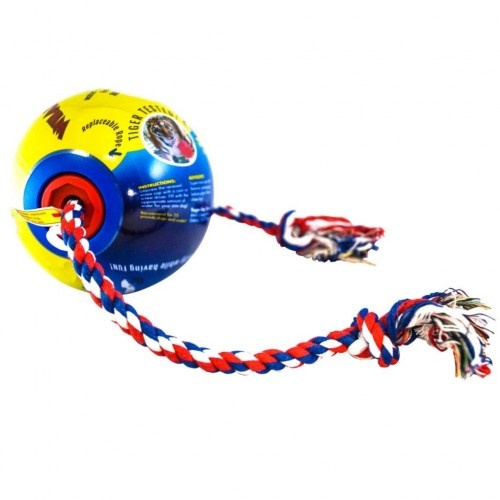 Brinquedo azul para cachorro com corda