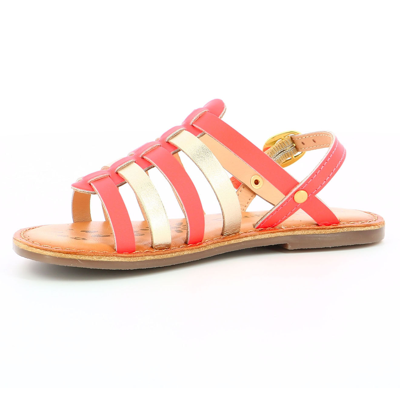 Kickers Sandales en Cuir Dixon orange/corail fluo