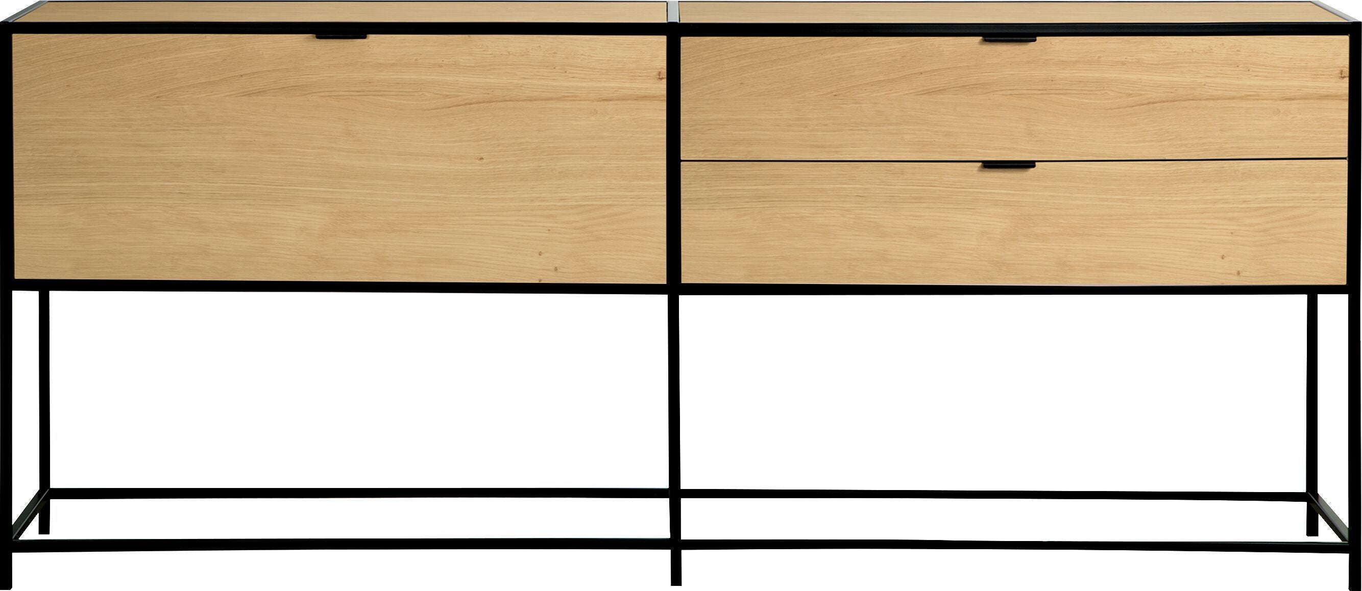 SEVEN Sideboard - Eiche furniert / B: 184.8 cm x T: 39.0 cm x H: 80.0 cm