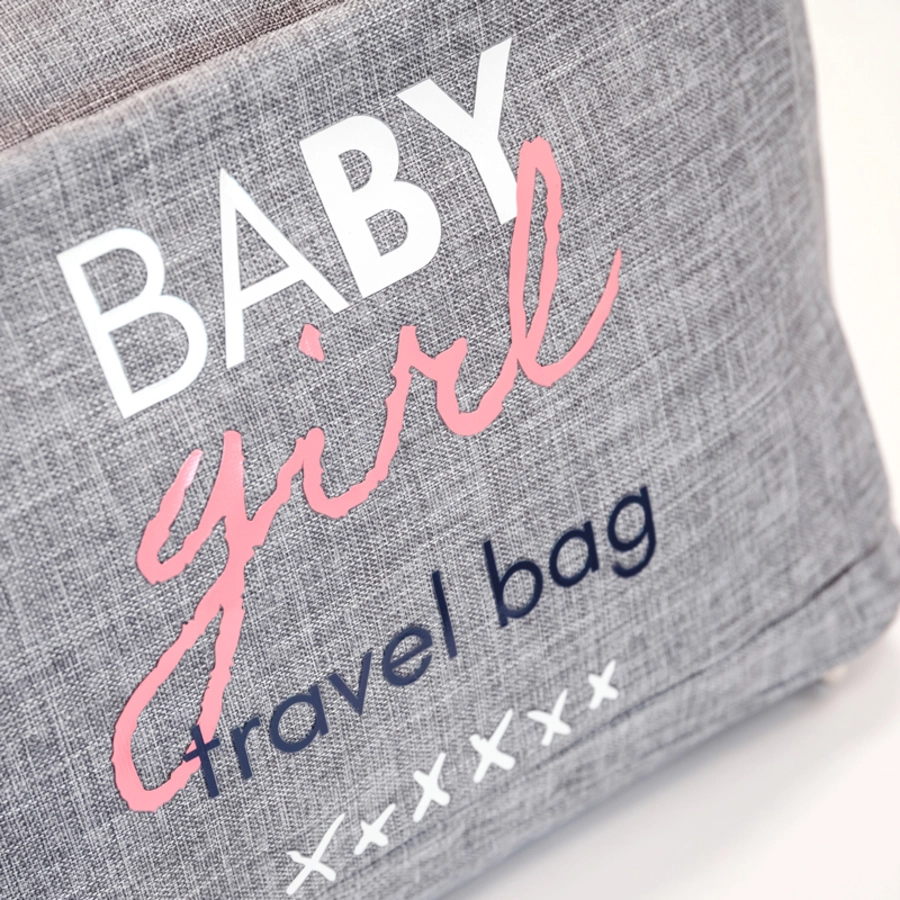 BABY ON BOARD Wickeltasche Simply Duffle Baby Girl grau meliert