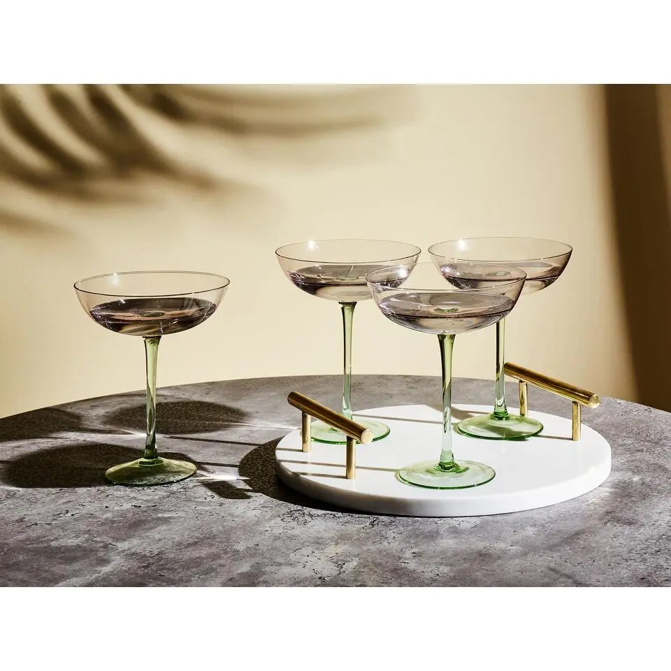 DIOPSIDE - Martiniglazen set van 4 - Roze/Groen - Glas