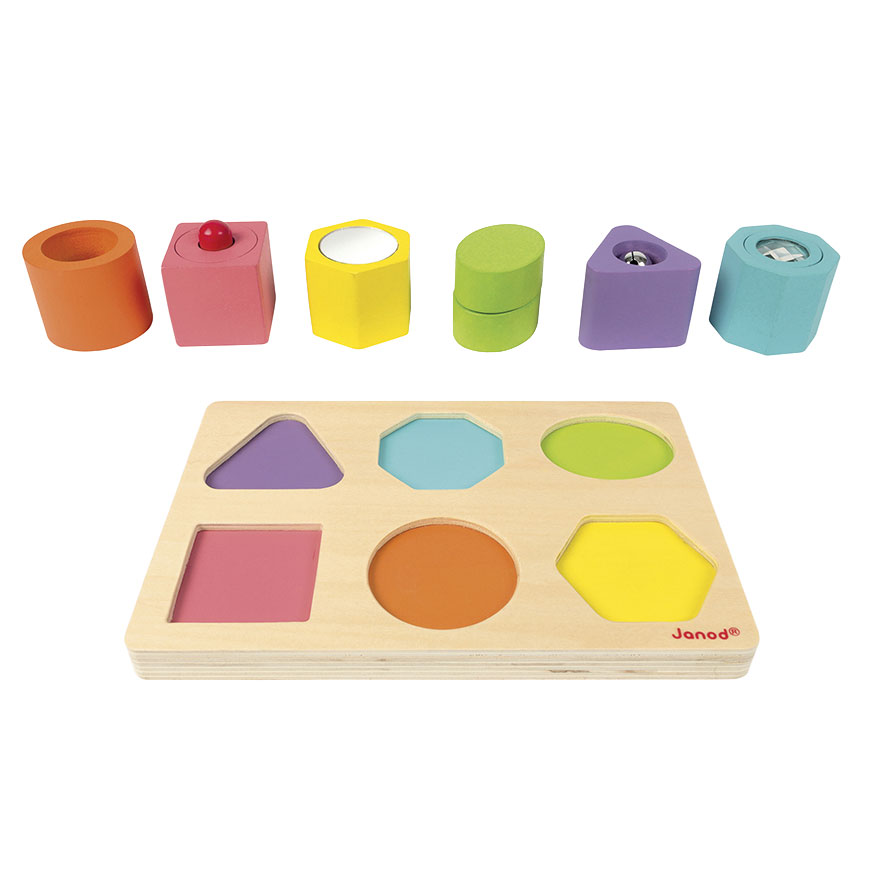 Janod I Wood - Vorm en geluid puzzel