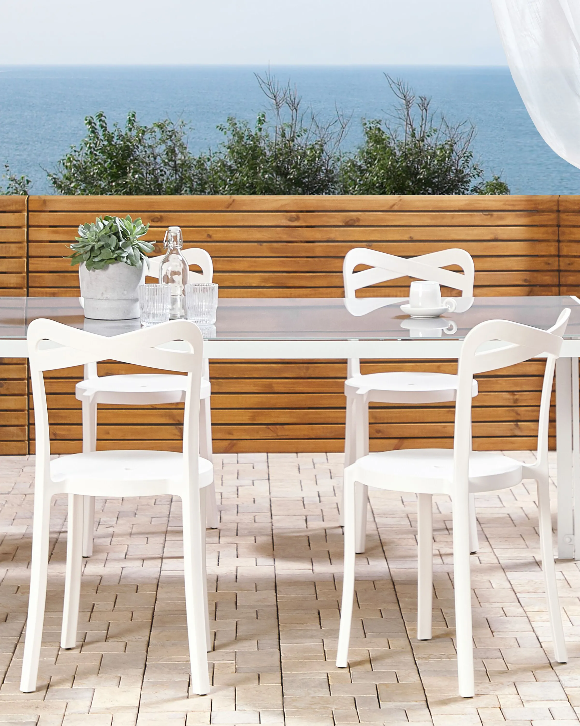 Set van 4 tuinstoelen CAMOGLI Wit