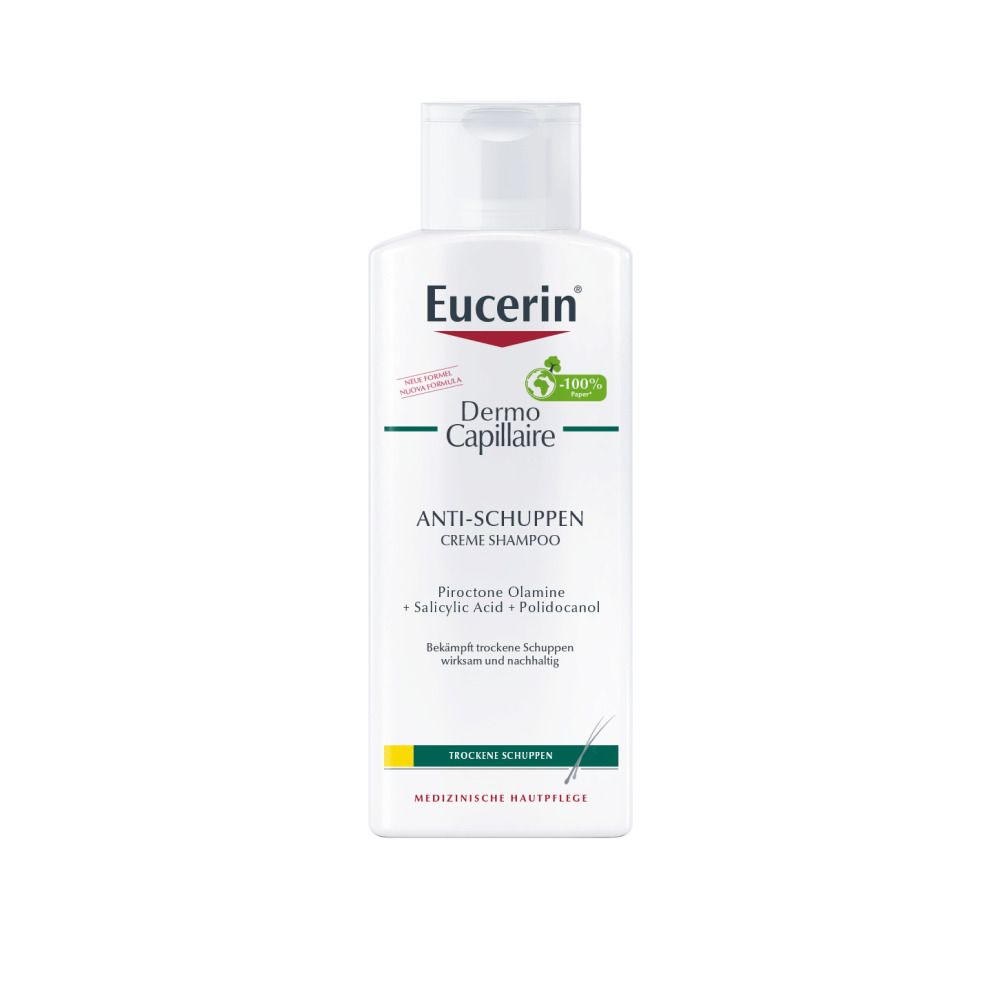 Eucerin DermoCapillaire Anti-Schuppen Creme Shampoo – Haarpflege bei trockenen Schuppen & juckender Kopfhaut - Jetzt 3€ sparen mit Code 