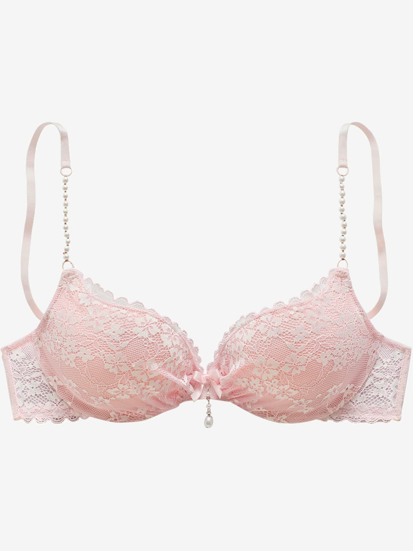 Soutien-gorge push-up extravagant avec bretelles en perles