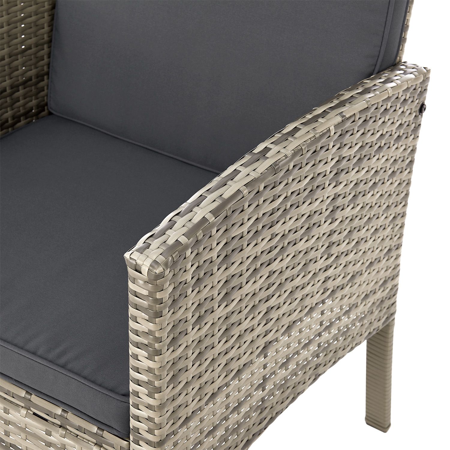 Juskys Polyrattan Gartenmöbel Sitzgruppe Turin Set 6 teilig - Outdoor Möbel mit Tisch – Lounge Grau