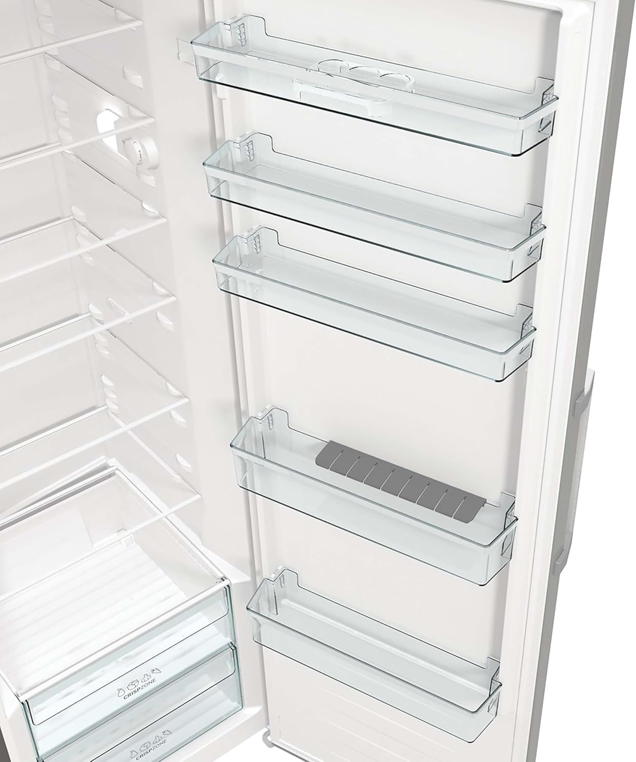 Gorenje R 619 EES5 Kühlschrank / 185cm / Umluft-Kühlsystem/Schnellkühlfunktion/Kühlteil 398 Liter/Inox Look, Silber