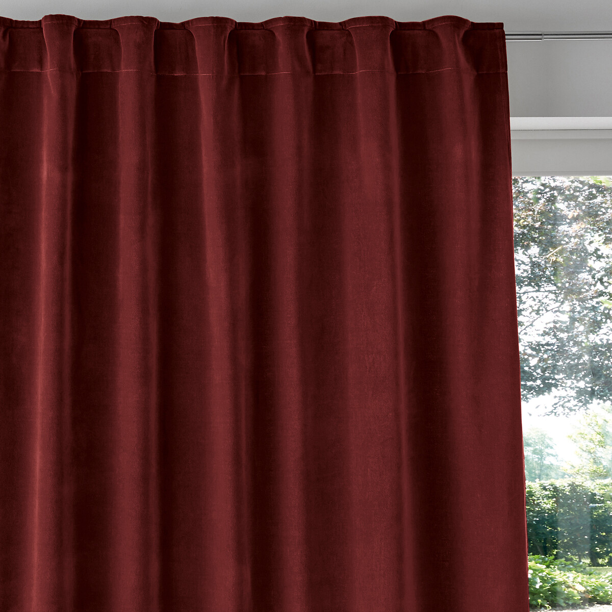 LA REDOUTE INTERIEURS<br>Cortina de veludo com acabamento em laços ocultos, Veludo