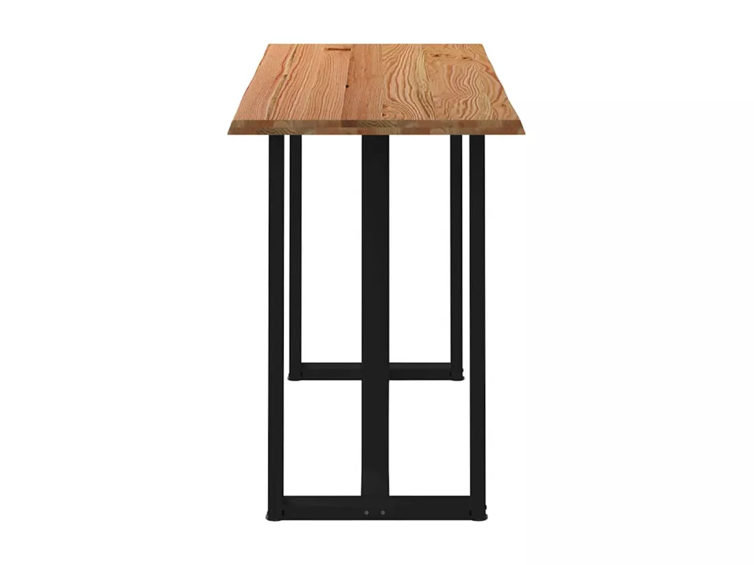 Table de bar marron clair bois de chêne massif rectangulaire