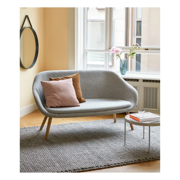 Hay Tapis Peas en laine tissé main | Gris