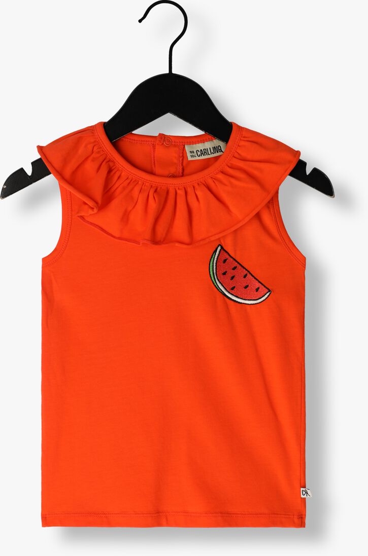 CARLIJNQ rode carlijnq top basic - collar tanktop with embroidery