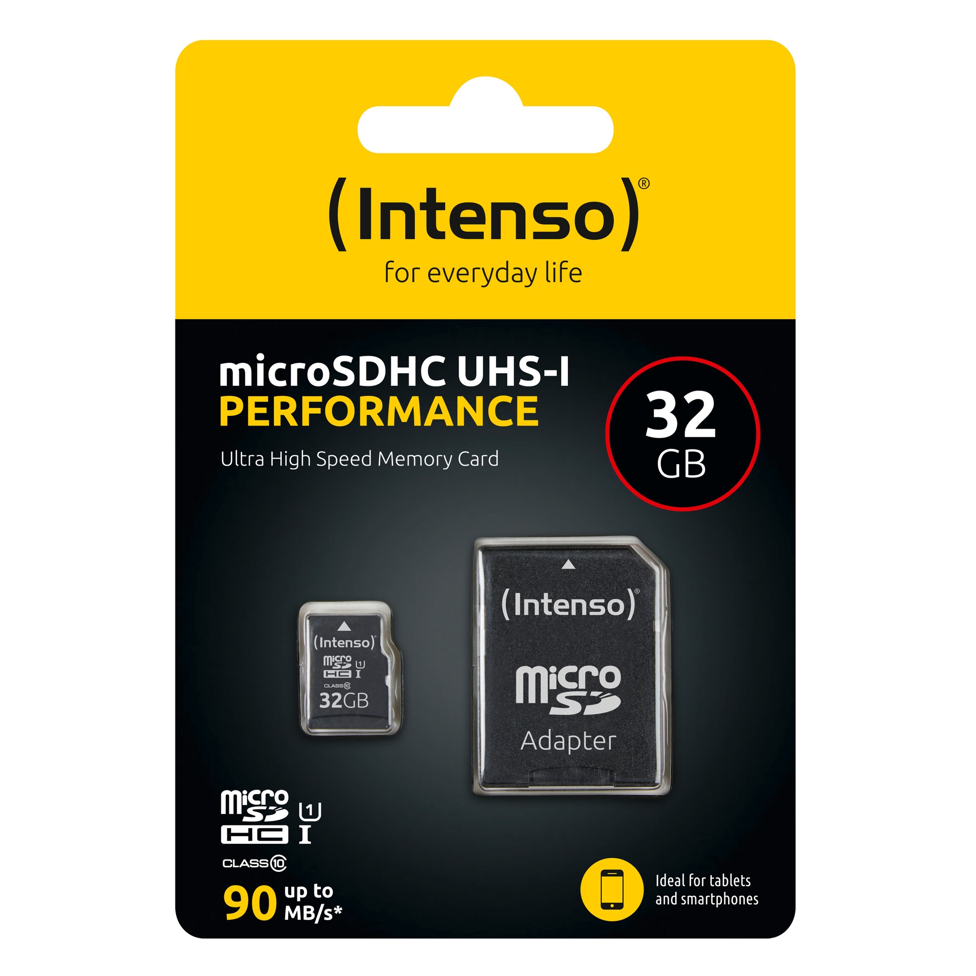 Intenso Speicherkarte »32 GB microSDHC UHS-I Performance« ( UHS-I Class 10 90 MB/s Lesegeschwindigkeit)