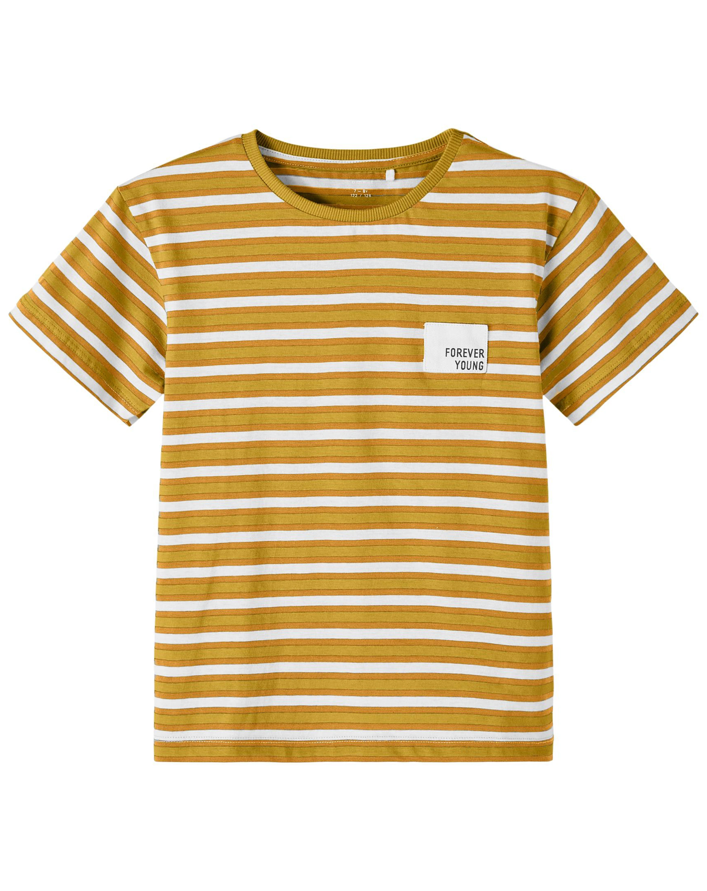 T-Shirt NKMDIK gestreift in spicy mustard