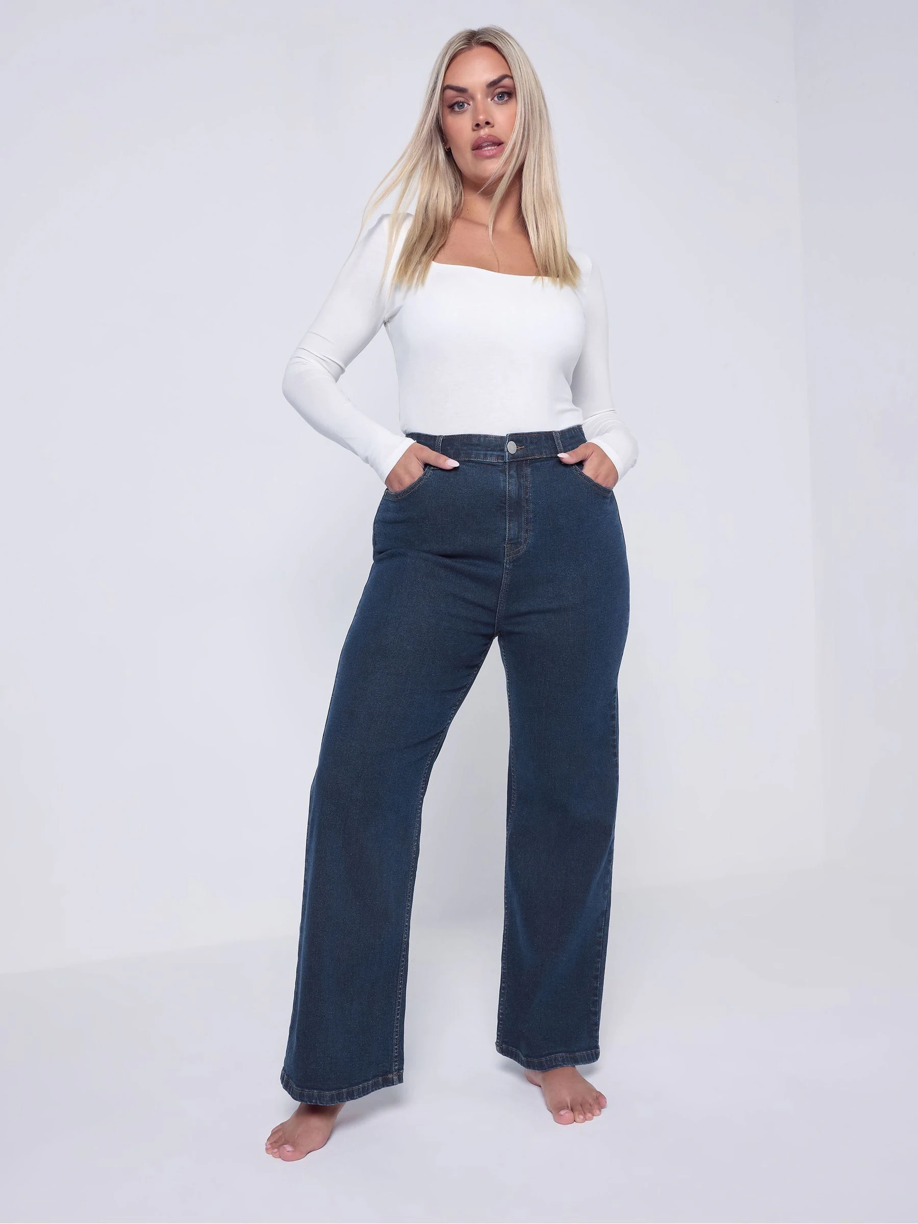 Yours Curve jeans met wijde pijpen