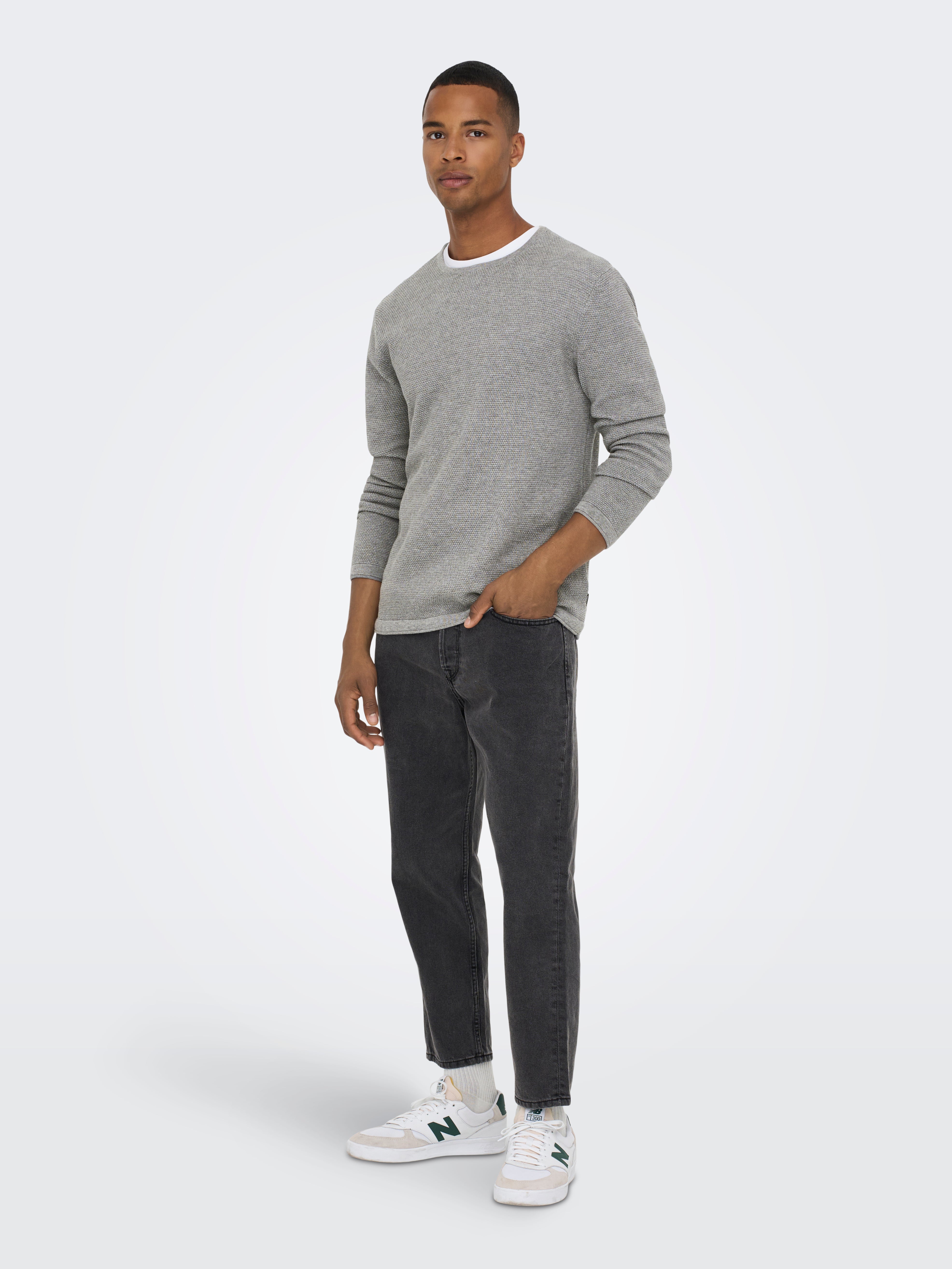 ONSPANTER Pullover Medium Grey Melange