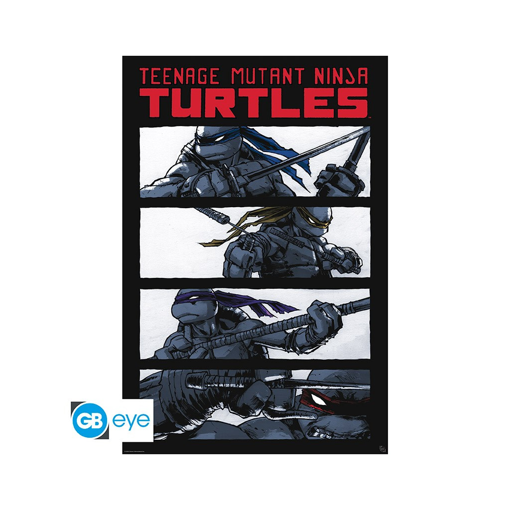 Tortues Ninja - Poster Comics NB (91,5 x 61 cm)