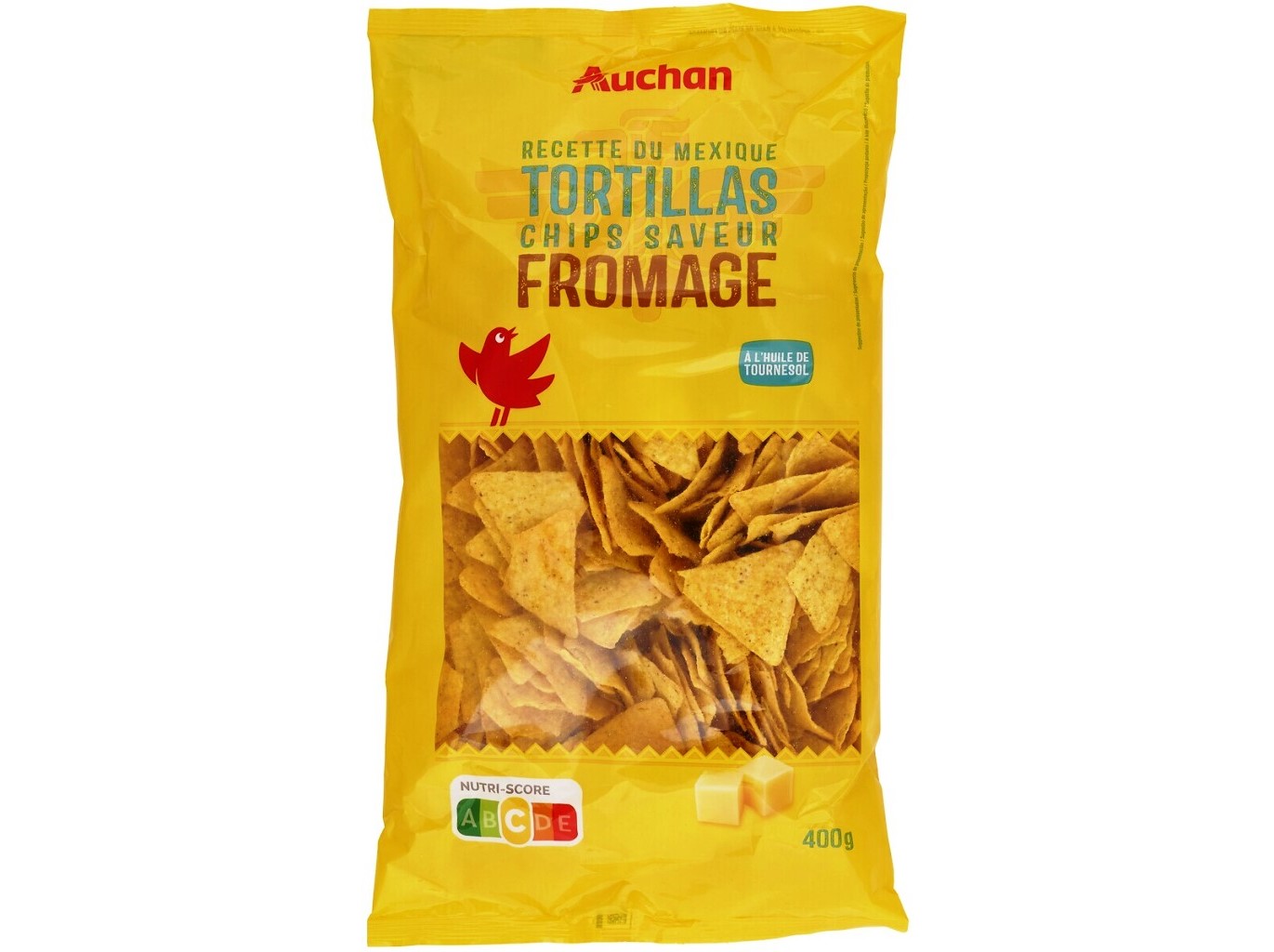 TORTILLAS AUCHAN SABOR QUEIJO ÓLEO GIRASOL 400G