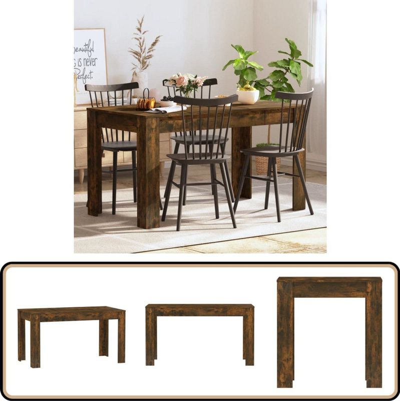 vidaXL - Eettafel - Gerookt Eikenkleurig - Bewerkte Hout