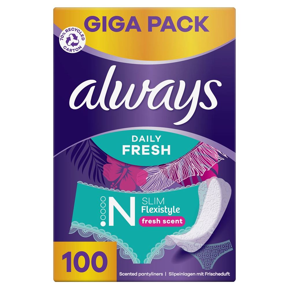 Always Slipeinlage Daily Fresh Flexistyle Slim mit Frischeduft GigaPack 100 Stk