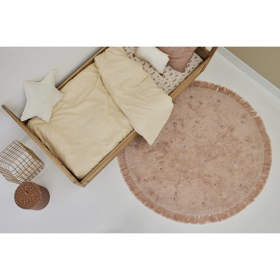 Tapis Petit Kinderteppich Nora flower pink Ø 130 cm