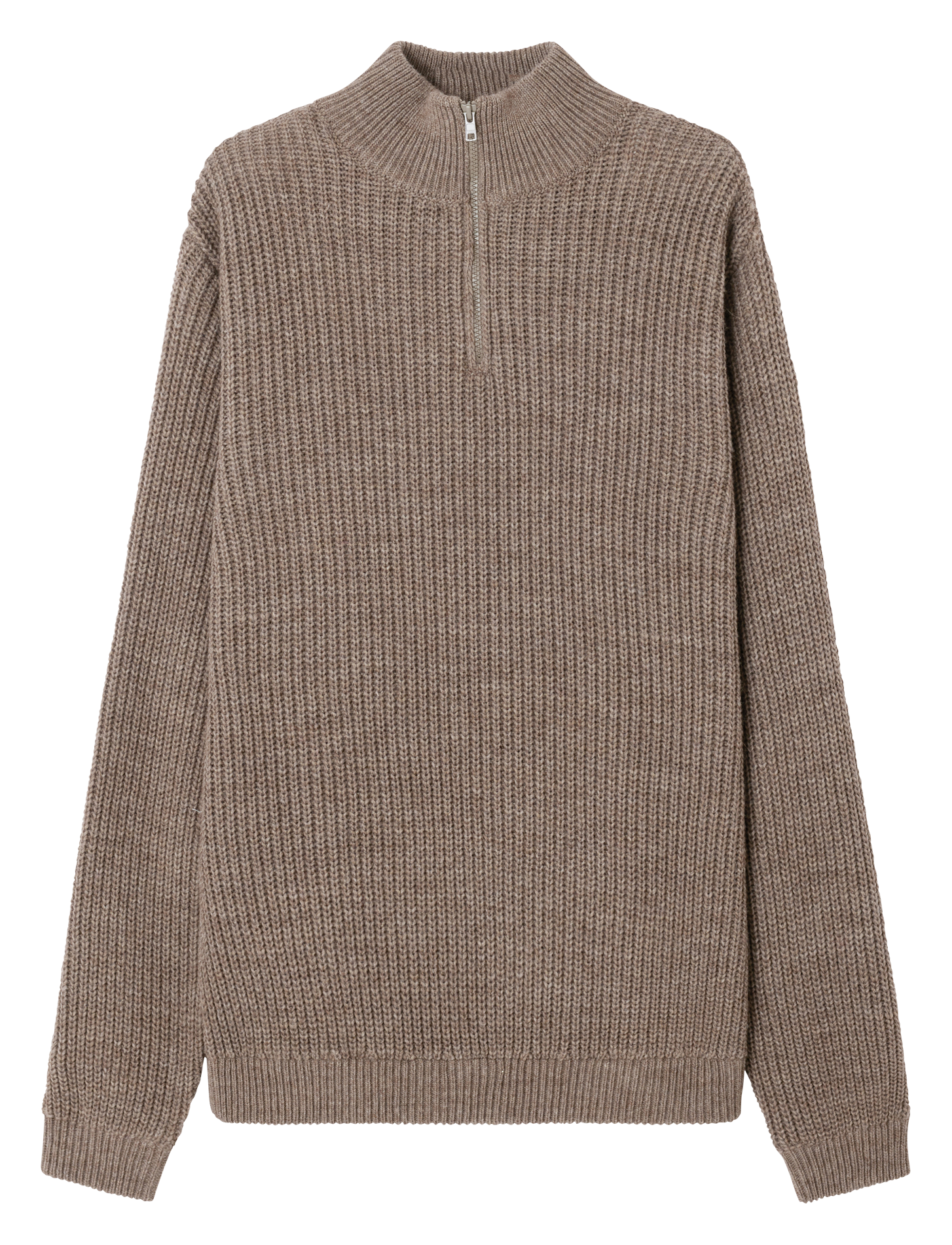 CRASHWAY - Pull droit col zippé| Marron