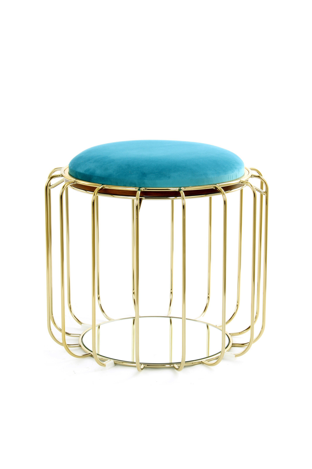 Tisch-Hocker COMFORTABLE - grün-gold - Metall